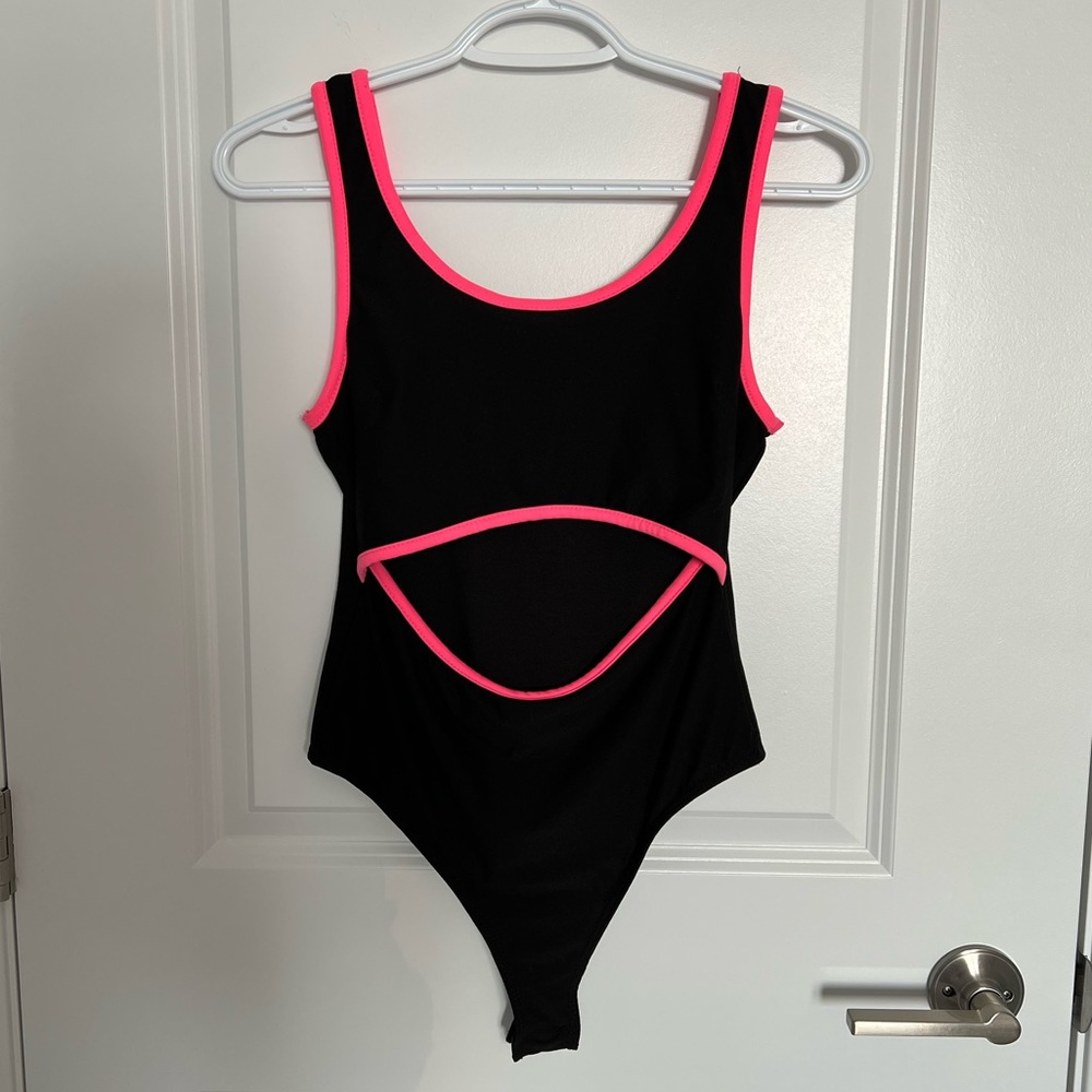 Blue Blush Black and Hot Pink Bodysuit